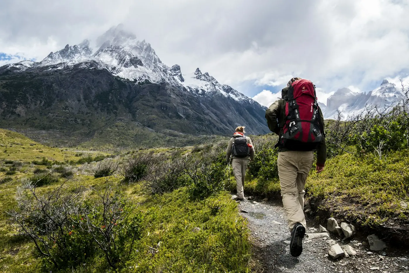 A group hiking in the mountains