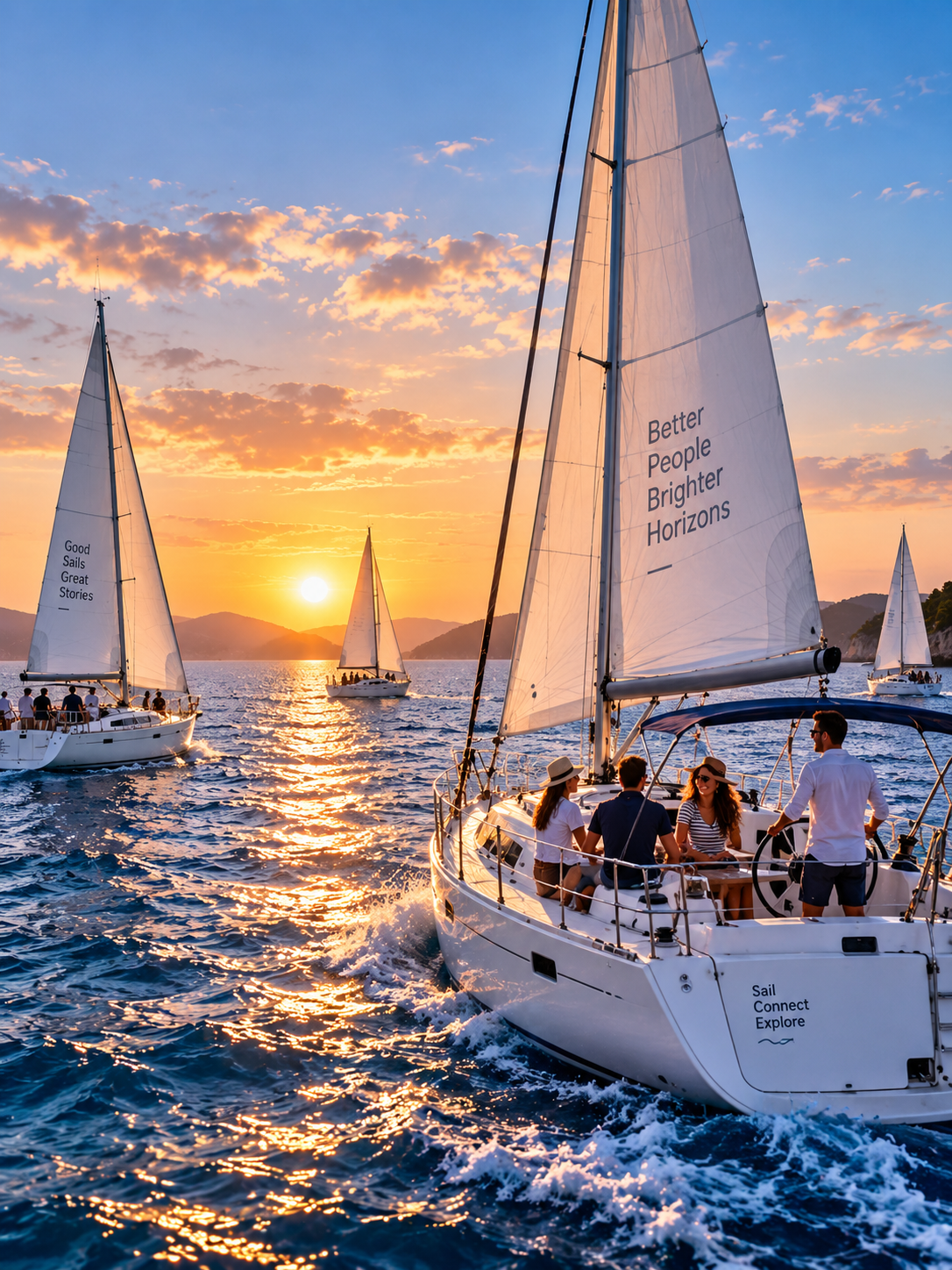 Sailing community out on the water