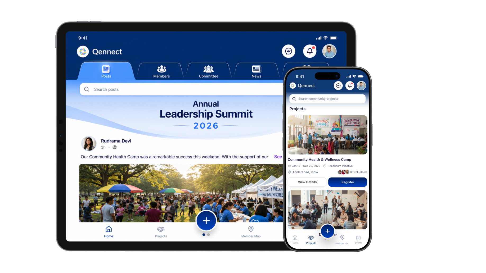 Qennect app for private communities and associations