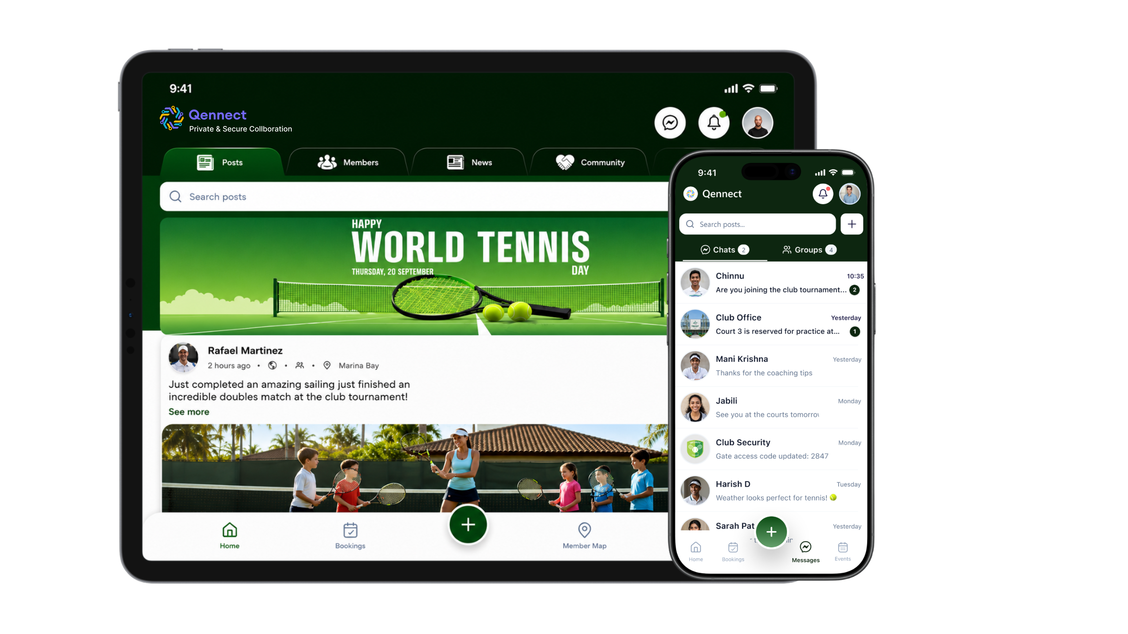 Qennect app for sports club communities