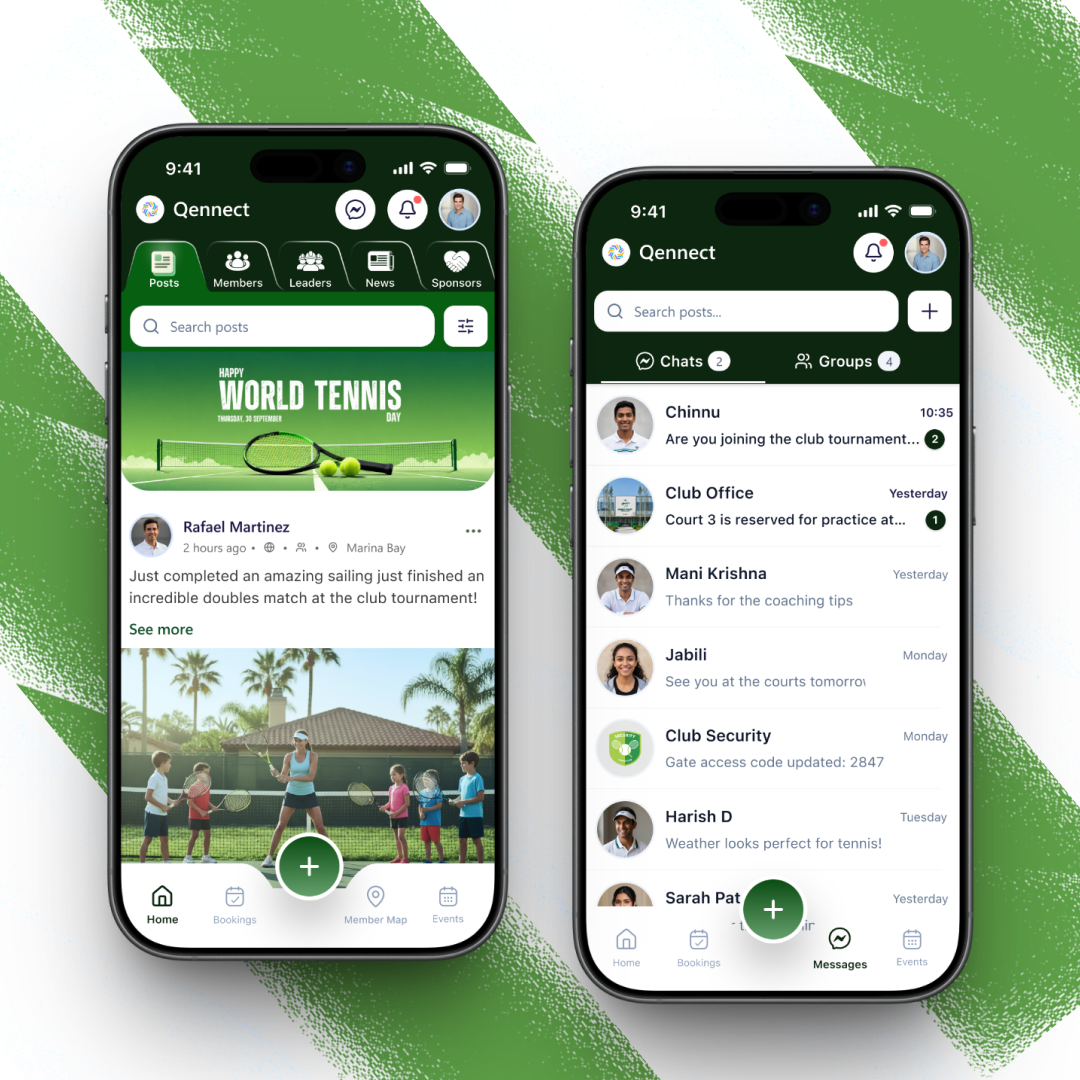 Qennect app for sports club communities